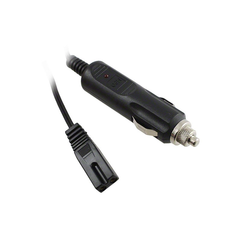 1 pcs : ZA5075 - Cable, Auto Power Plug to 2 Pin Connector Cigarette Lighter Assembly 12 V 3 A 5' (1.52m) Cord, ABS, Fused, LED 