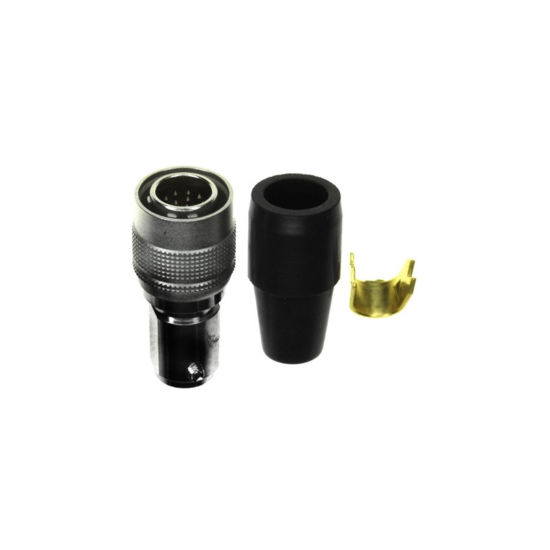 1 pcs - Hirose Circular Connector, 12 Contacts, Cable Mount, Miniature Connector, Plug, Female, HR10 Series