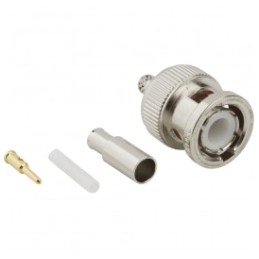 2 pcs - Amphenol RF BNC Series, Plug Cable Mount BNC Connector, 50Ω, Crimp Termination, Straight Body
