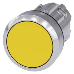 1 pcs - Siemens SIRIUS ACT Series Yellow Momentary Push Button, 22mm Cutout, IP66, IP67, IP69K