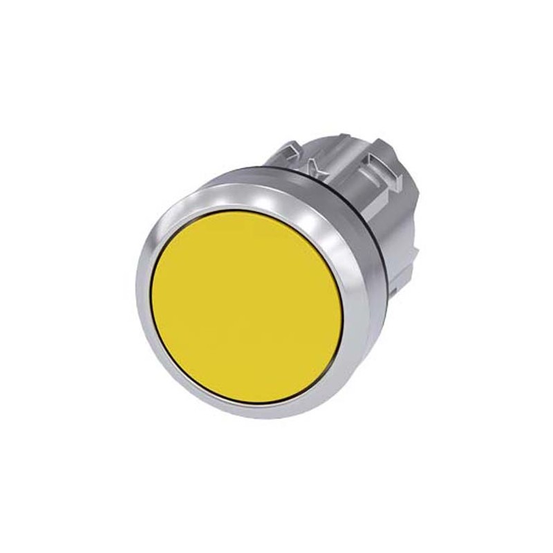 1 pcs - Siemens SIRIUS ACT Series Yellow Momentary Push Button, 22mm Cutout, IP66, IP67, IP69K