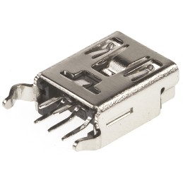 1 pcs - Wurth Elektronik Straight, Through Hole, Socket Type B USB Connector