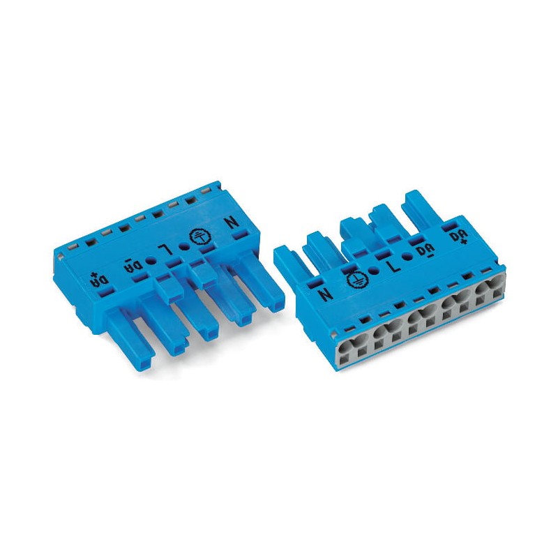 2 pcs - Wago 770 Series Lighting Connector, 5-Pole, Female, 5-Way, Cable Mount, 25A