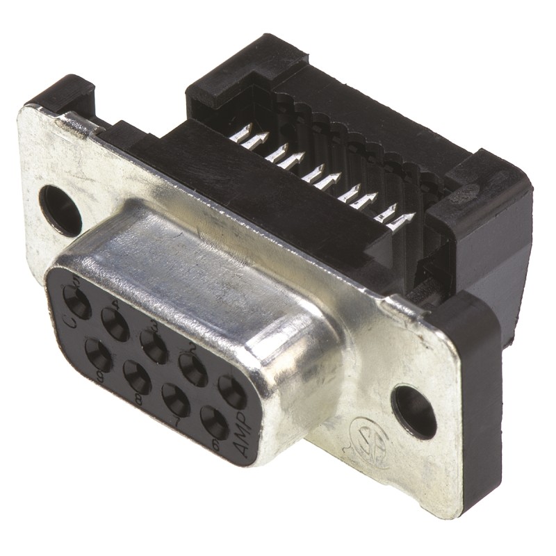 1 pcs - TE Connectivity Amplimite HDF-20 9 Way Right Angle Cable Mount D-sub Connector Socket, 2.77mm Pitch