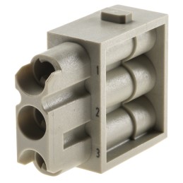 2 pcs - HARTING Heavy Duty Power Connector Module, 40A, Female, Han-Modular Series, 3 Contacts