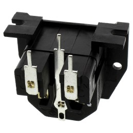 1 pcs - Bulgin C14 Right Angle Panel Mount, PCB Mount IEC Connector Male, 10A, 250 V, Fuse Size 5 x 20mm