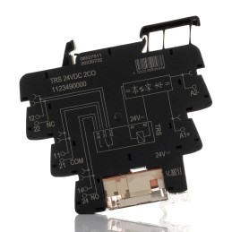 1 pcs - Weidmuller TRS Series Interface Relay, DIN Rail Mount, 24V Coil, DPDT, 2-Pole