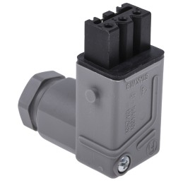 1 pcs - Hirschmann, ST Cable Mount Right Angle Industrial Power Plug, Socket, Rated At 16A, 250 V, 400 V