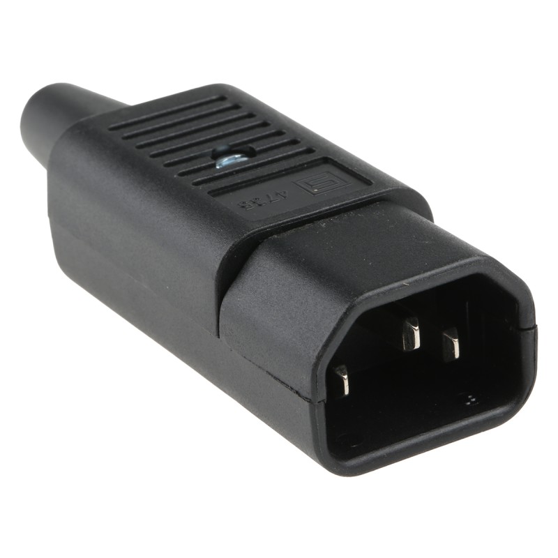 1 pcs - Schurter E Cable Mount IEC Connector Male, 10A, 250 V