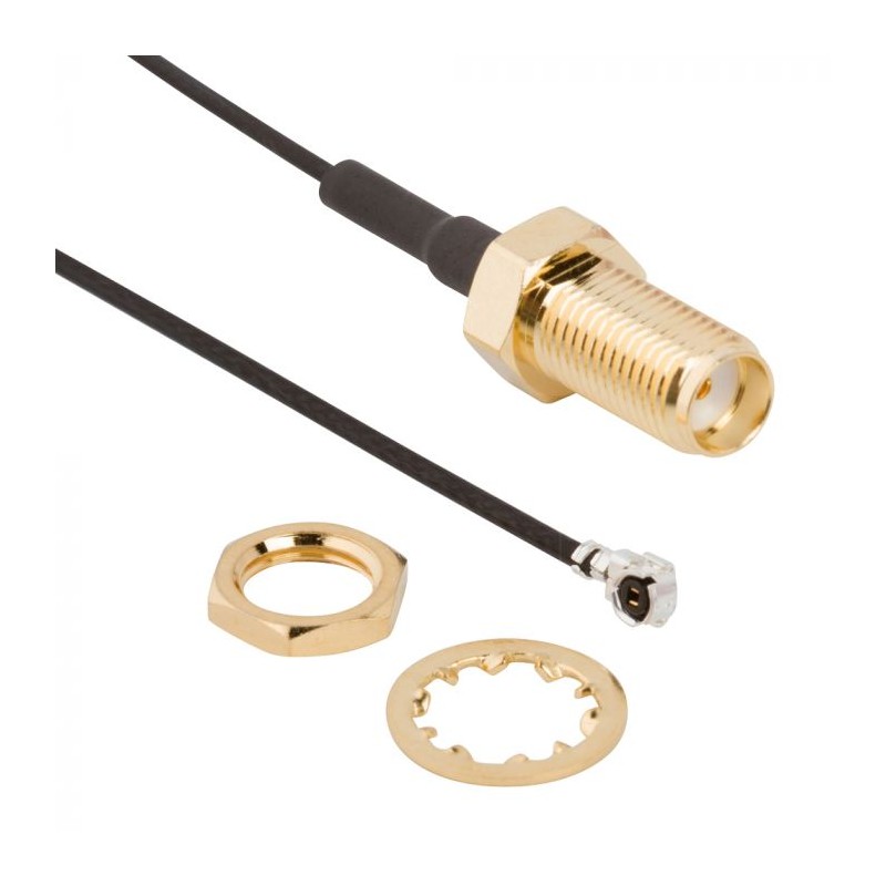 1 pcs - Amphenol RF Male AMC to SMA Coaxial Cable, 1.13 mm Coaxial, Terminated