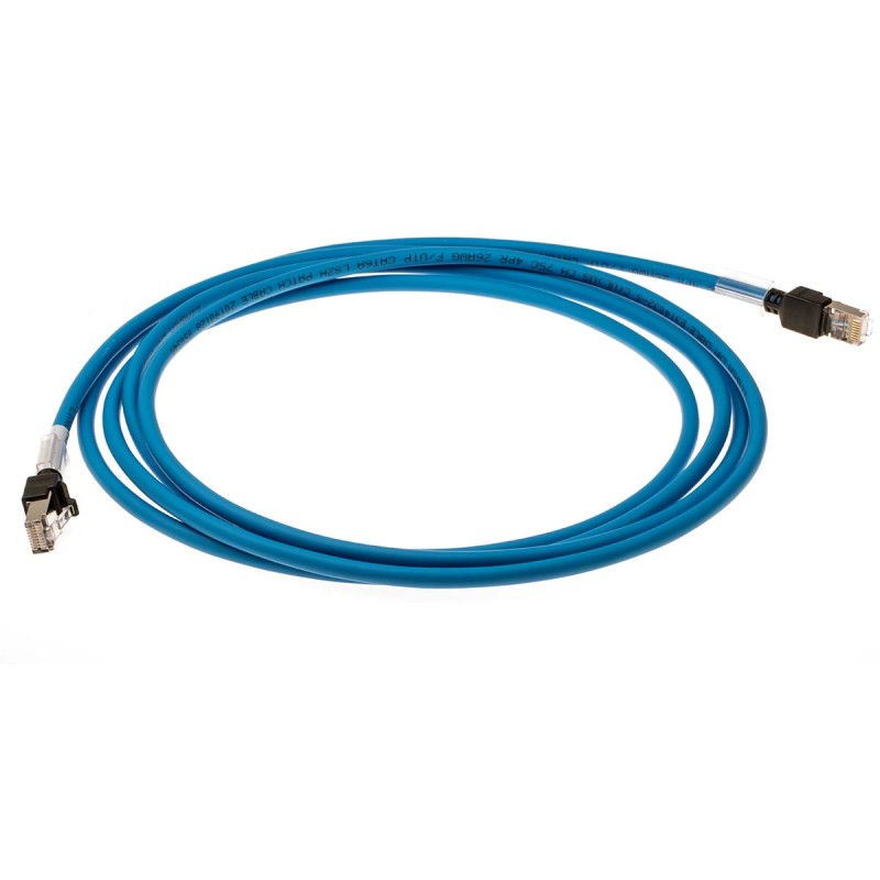 1 pcs - Omron Cat6a Male RJ45 to Male RJ45 Ethernet Cable, FTP, STP, Blue LSZH Sheath, 3m