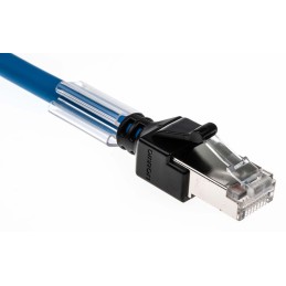 1 pcs - Omron Cat6a Male RJ45 to Male RJ45 Ethernet Cable, FTP, STP, Blue LSZH Sheath, 3m