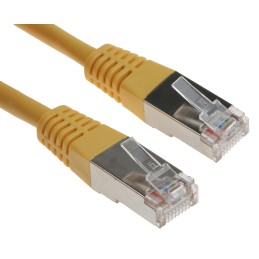 1 pcs - RS PRO Cat5 Male RJ45 to Male RJ45 Ethernet Cable, F/UTP, Yellow PVC Sheath, 5m