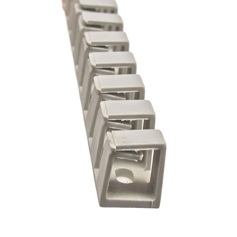 100 pcs - RS PRO Grey Slotted Flexible Panel Trunking - Flexible Slot, W9 mm x D11mm, L0.5m, Polypropylene