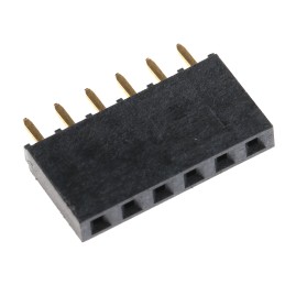 1 pcs - Samtec SSQ Series Straight Through Hole Mount PCB Socket, 6-Contact, 1-Row, 2.54mm Pitch, Solder Termination