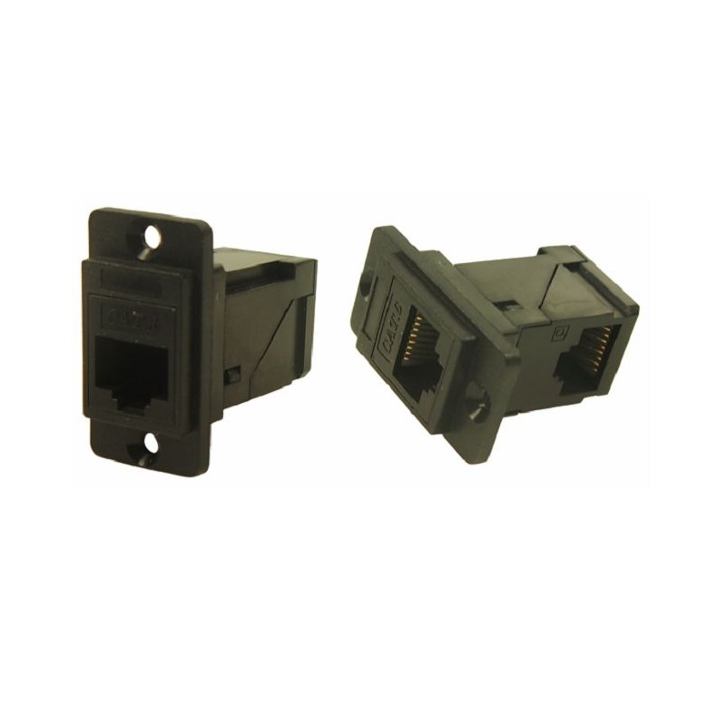 1 pcs - RS PRO Single-Port RJ45 Female Feedthrough Ethernet Connector, Cat6, Unshielded