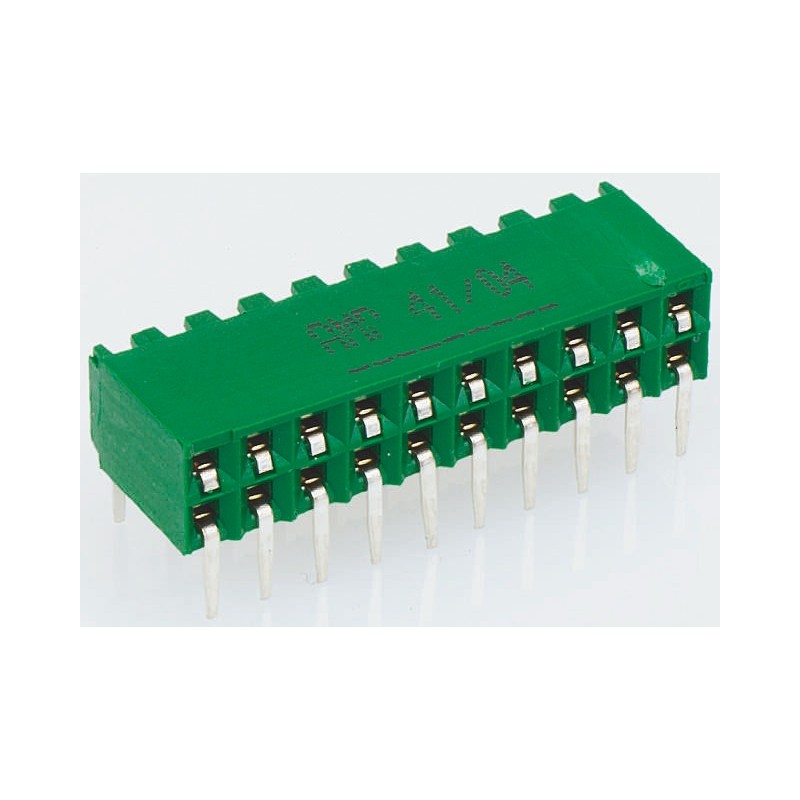 10 pcs - TE Connectivity AMPMODU HV190 Series Right Angle Through Hole Mount PCB Socket, 12-Contact, 1-Row, 2.54mm Pitch, Solde