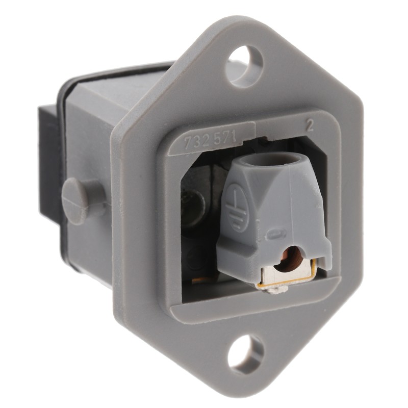 1 pcs - Hirschmann, ST IP54 Grey Panel Mount Industrial Power Socket, Rated At 16A, 250 V