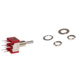 1 pcs - TE Connectivity Toggle Switch, PCB Mount, (On)-Off-(On), DPDT, Through Hole Terminal, 120 V ac, 28V dc