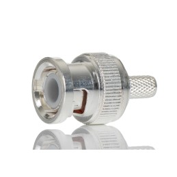 1 pcs - RS PRO, Plug Cable Mount BNC Connector, 50Ω, Crimp Termination, Straight Body