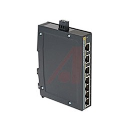 1 pcs - HARTING DIN Rail Mount Industrial Hub, 7 RJ45 Ports, 10/100/1000Mbit/s Transmission, 24V dc