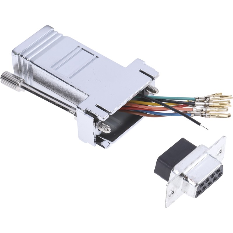 1 pcs - RS PRO D Sub Adapter Female 9 Way D-Sub to Female RJ45