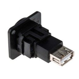 1 pcs - RS PRO Straight, Panel Mount, Socket Type A to A 2.0 USB Connector