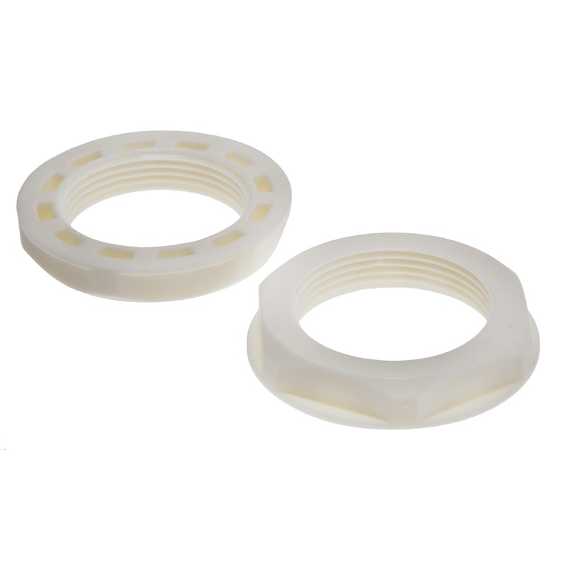 25 pcs - RS PRO White Nylon 66 Cable Gland Locknut, M32 Thread, IP68