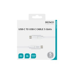 1 pcs - Deltaco USB 2.0 Cable USB C to USB C Cable, 2m
