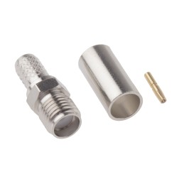 1 pcs - RS PRO, jack Cable Mount SMA Connector, 50Ω, Crimp Termination, Straight Body
