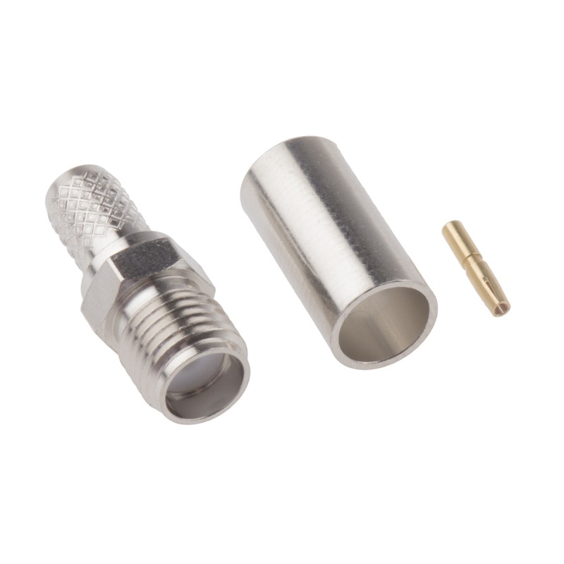 1 pcs - RS PRO, jack Cable Mount SMA Connector, 50Ω, Crimp Termination, Straight Body