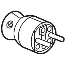 1 pcs - French Mains Connector, 16A, Cable Mount, 250 V ac