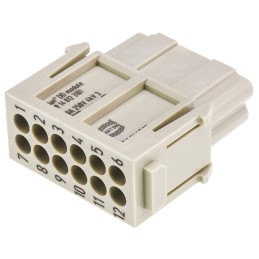 2 pcs - HARTING Heavy Duty Power Connector Module, 10A, Female, Han-Modular Series, 12 Contacts