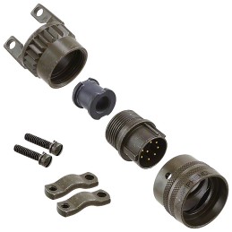 1 pcs - Amphenol Industrial, 97Size 18 Straight Cable Clamp, For Use With Jacketed Cable, Wires Protected by Tubing