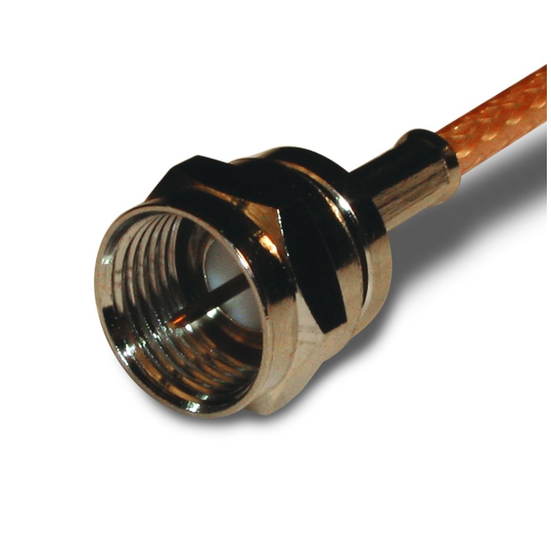 2 pcs - Amphenol RF 222113 Series, Plug Cable Mount F Connector, 75Ω, Crimp Termination, Straight Body