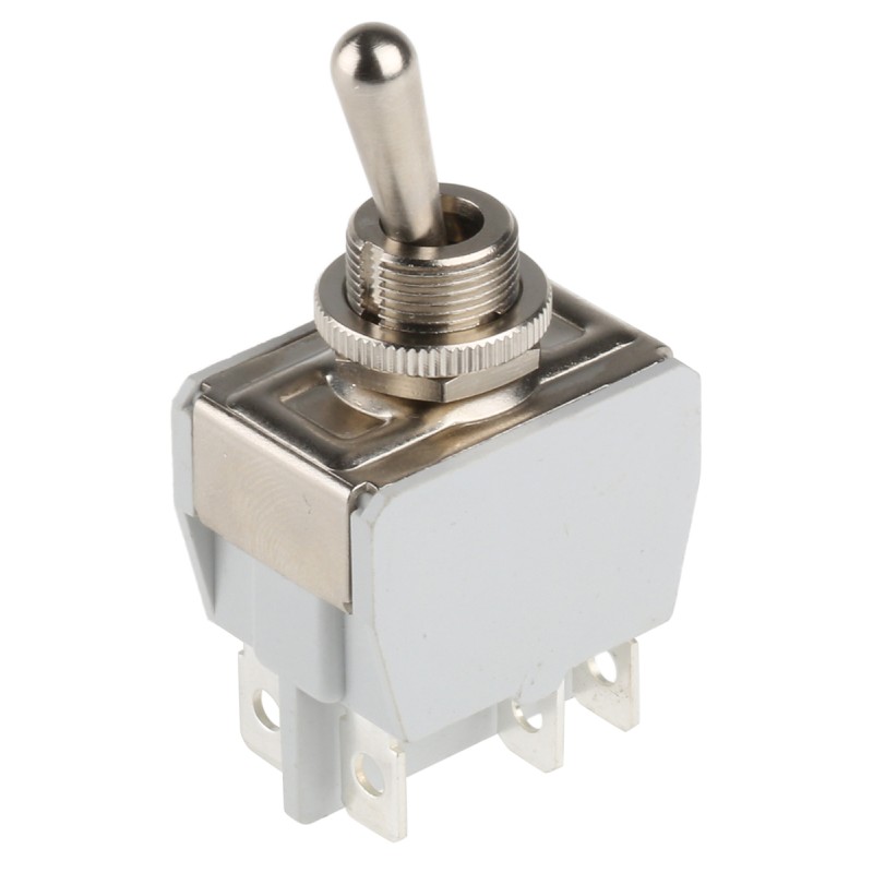 1 pcs - APEM Toggle Switch, Panel Mount, On-On, DPDT, Tab Terminal