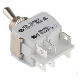 1 pcs - APEM Toggle Switch, Panel Mount, On-On, DPDT, Tab Terminal