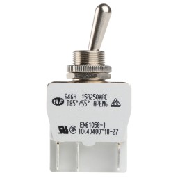 1 pcs - APEM Toggle Switch, Panel Mount, On-On, DPDT, Tab Terminal