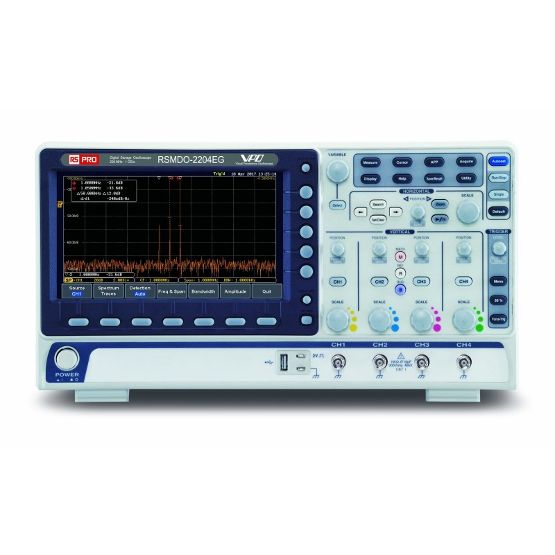 1 pcs - RS PRO RSMDO-2204EG Digital Bench Oscilloscope, 4 Analogue Channels, 200MHz