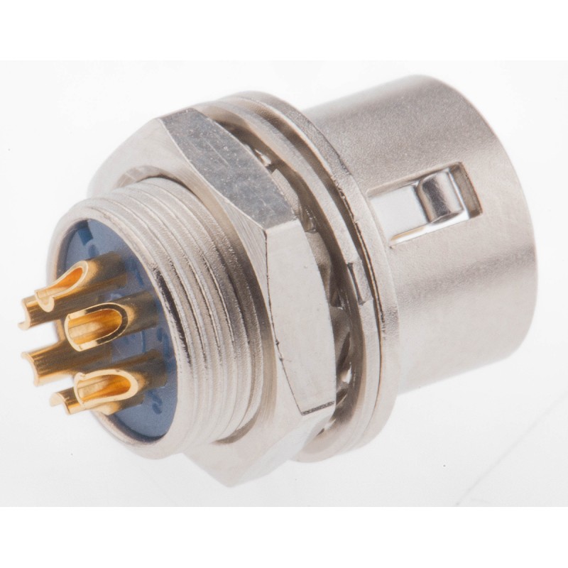 1 pcs - Hirose Circular Connector, 6 Contacts, Panel Mount, Miniature Connector, Socket, Male, HR10 Series