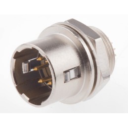1 pcs - Hirose Circular Connector, 6 Contacts, Panel Mount, Miniature Connector, Socket, Male, HR10 Series