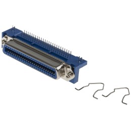 1 pcs - RS PRO Right Angle Through Hole Mount PCB Socket, 50-Contact, 2.16mm Pitch, Solder Termination