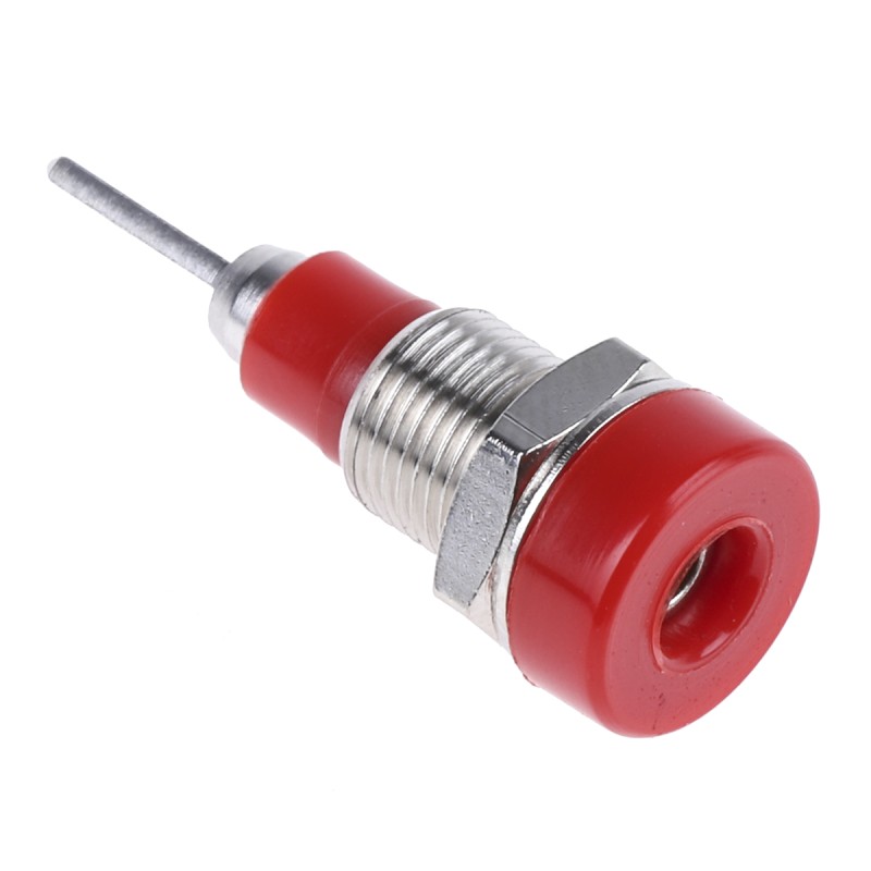 2 pcs - Staubli Red Female Banana Socket, 2mm Connector, Tab Termination, 10A, 30 V, 60V dc, Silver Plating