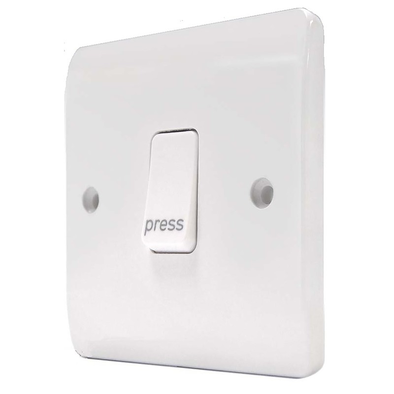 1 pcs - MK Electric White Retractive Light Switch, 2 Way, 1 Gang, Logic Plus