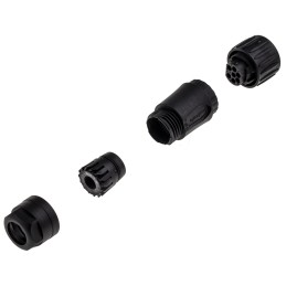 1 pcs - Amphenol Industrial Circular Connector, 6 + PE Contacts, Cable Mount, Socket, Female, IP65, IP67, Ecomate Series