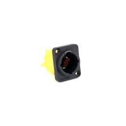 1 pcs - Amphenol Audio, HPT IP65 Black Panel Mount 3P Power Connector Socket, Rated At 16A, 250 V No