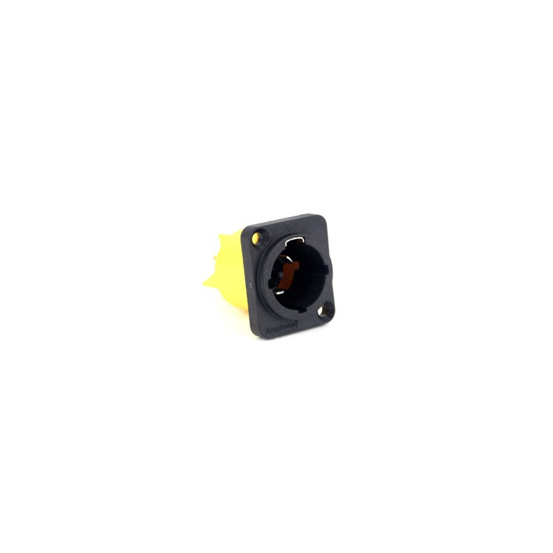 1 pcs - Amphenol Audio, HPT IP65 Black Panel Mount 3P Power Connector Socket, Rated At 16A, 250 V No