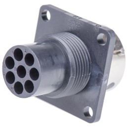 1 pcs - ITT Cannon Circular Connector, 8 Contacts, Panel Mount, Socket, Male, IP65, Trident Ringlock Series