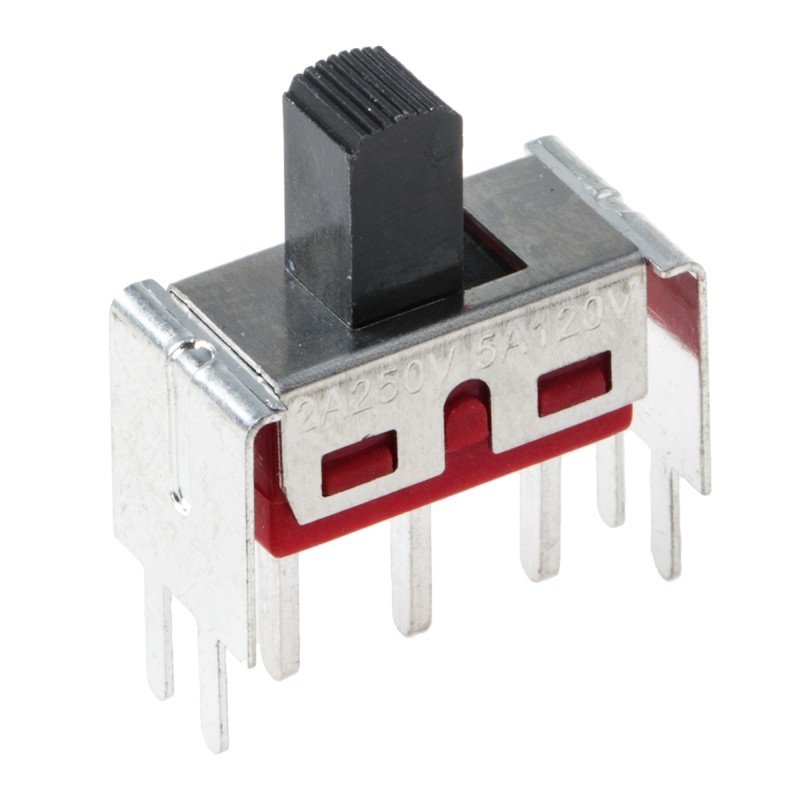 1 pcs - RS PRO Through Hole Slide Switch SPDT Latching 5 A @ 28 V dc Top