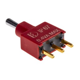 1 pcs - RS PRO Toggle Switch, PCB Mount, On-Off-On, SPDT, Through Hole Terminal